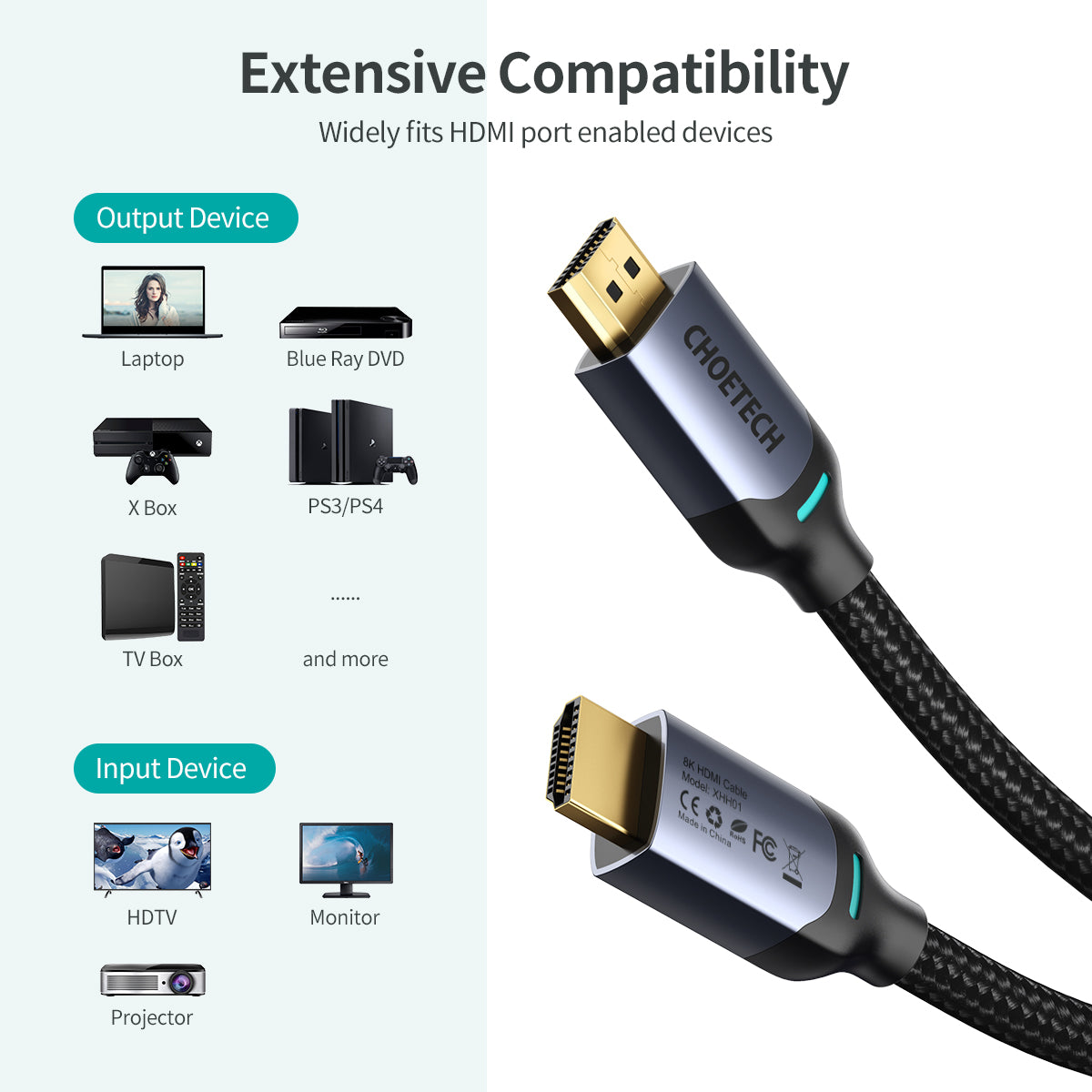 Cable HDMI 8K, 2mts, XHH01