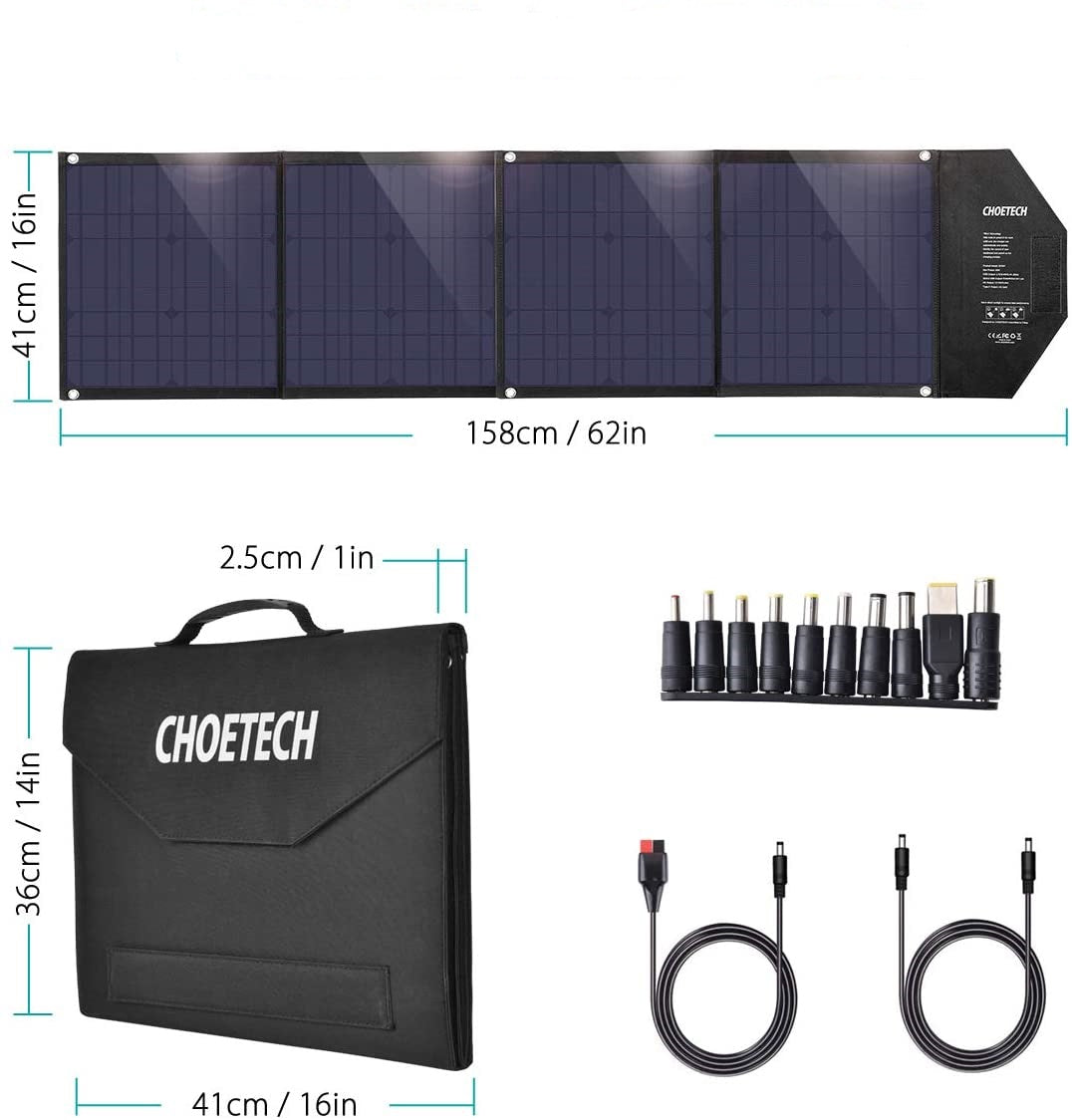 Cargador Solar Portátil 80W, SC007 🌿